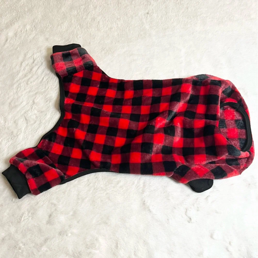 Red & Black Buffalo Plaid Dog Pajamas Size Large NWOT